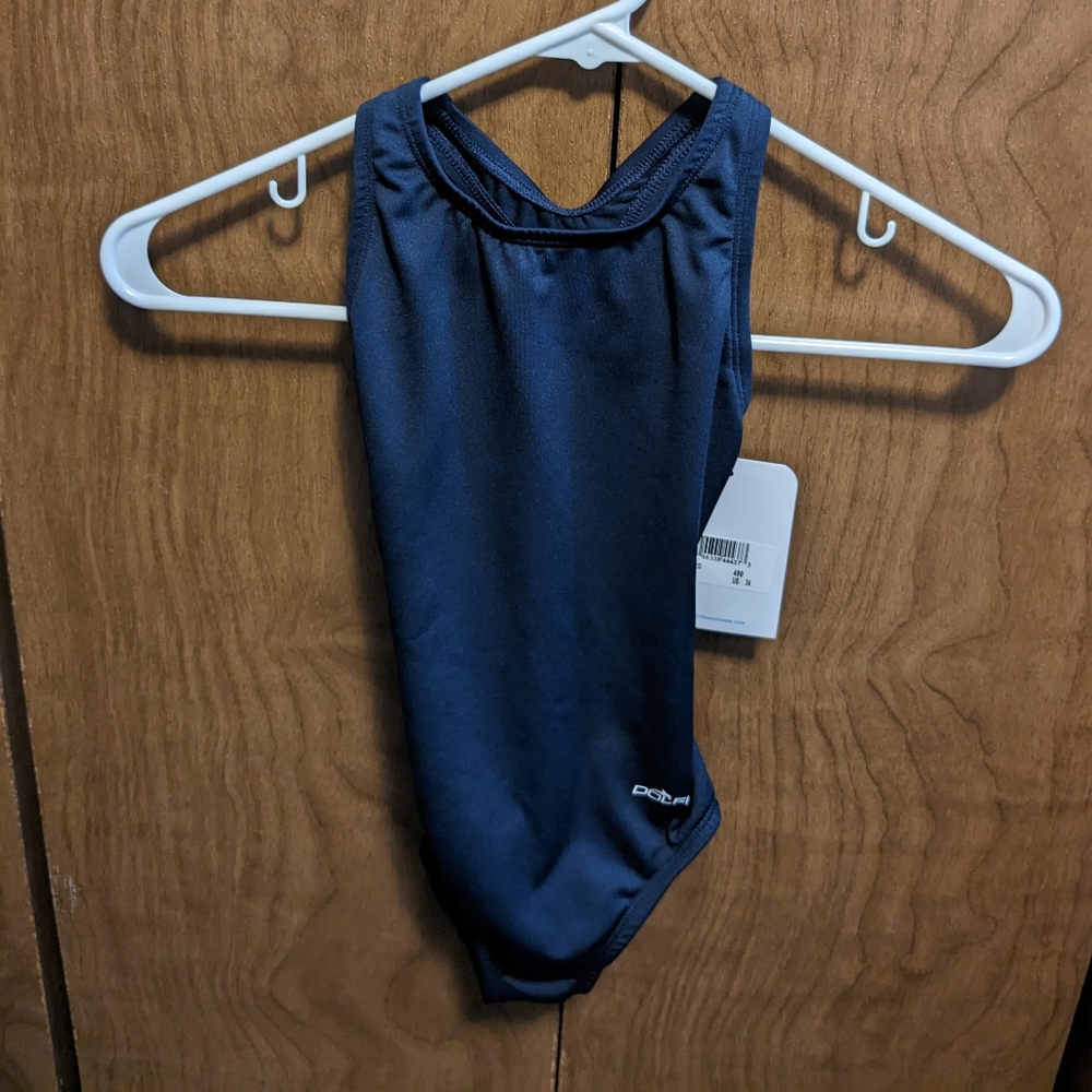Size 24, swimsuit, kids, navy blue, dolfin